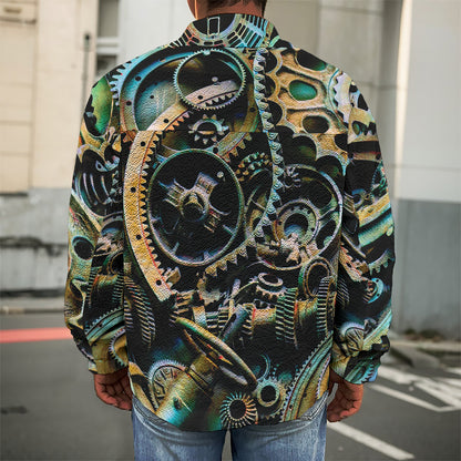 Steampunk Cogs And Gears Print Men's Shirt Jacket