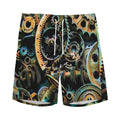 Steampunk Cogs And Gears Print Men's Athletic Shorts