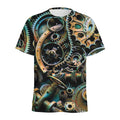 Steampunk Cogs And Gears Print Men's Athletic T-Shirt