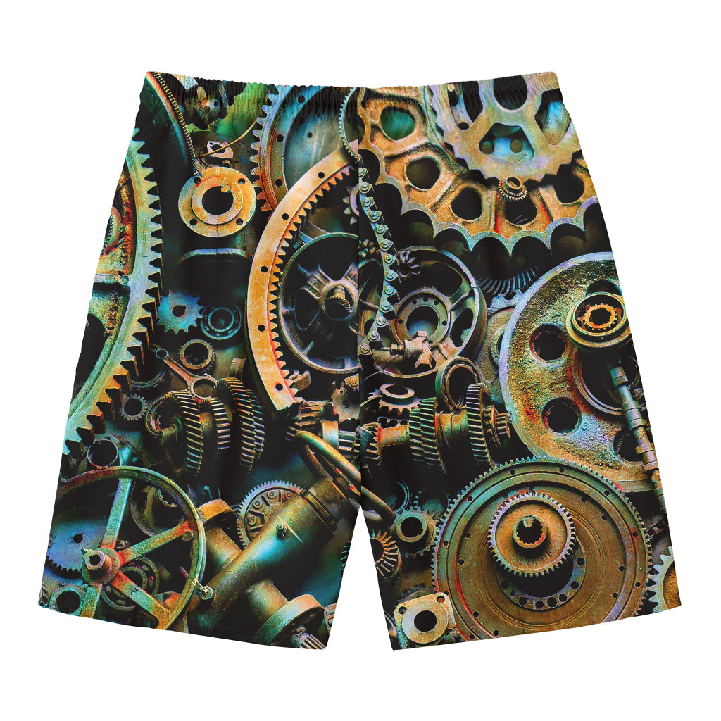 Steampunk Cogs And Gears Print Men's Swim Trunks