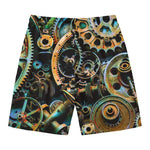 Steampunk Cogs And Gears Print Men's Swim Trunks