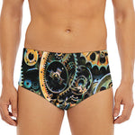 Steampunk Cogs And Gears Print Men's Triangle Swim Briefs