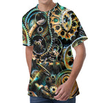 Steampunk Cogs And Gears Print Men's Velvet T-Shirt