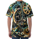 Steampunk Cogs And Gears Print Men's Velvet T-Shirt