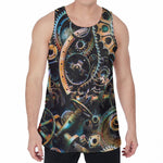 Steampunk Cogs And Gears Print Men's Velvet Tank Top