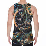 Steampunk Cogs And Gears Print Men's Velvet Tank Top