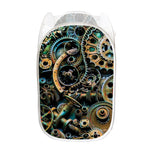 Steampunk Cogs And Gears Print Mesh Laundry Hamper