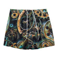 Steampunk Cogs And Gears Print Mesh Shorts
