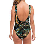 Steampunk Cogs And Gears Print One Piece Swimsuit