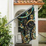 Steampunk Cogs And Gears Print Polyester Flag