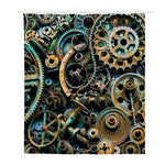 Steampunk Cogs And Gears Print Polyester Shower Curtain