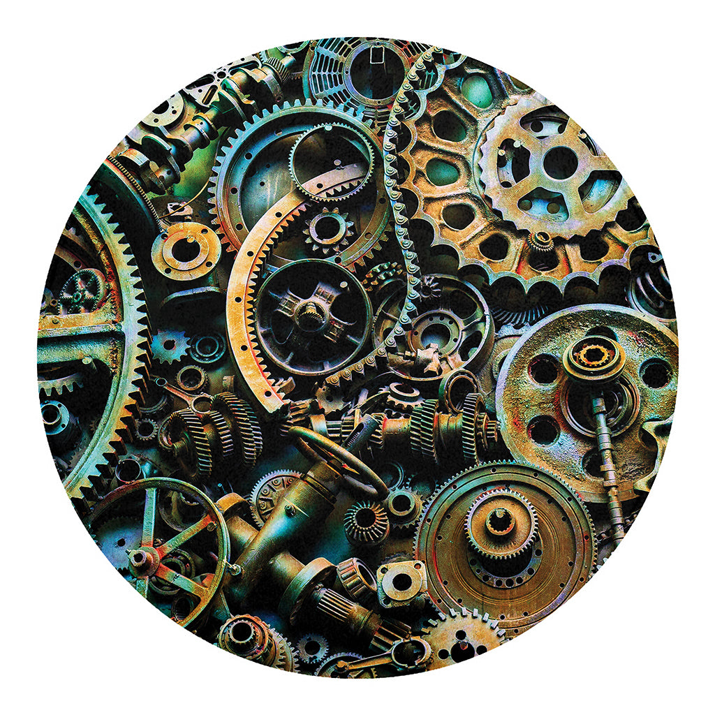 Steampunk Cogs And Gears Print Round Blanket