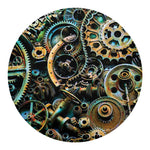 Steampunk Cogs And Gears Print Round Blanket