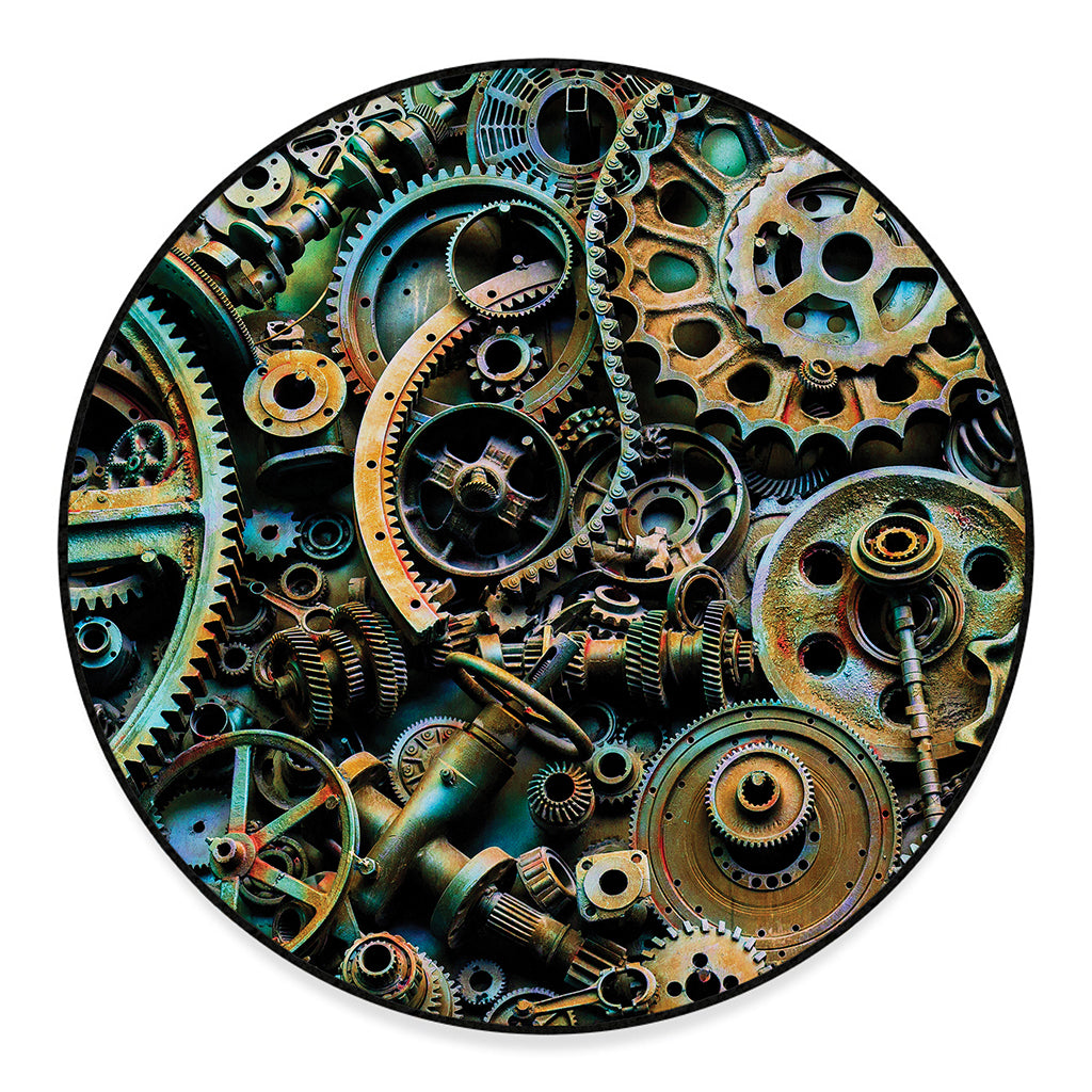 Steampunk Cogs And Gears Print Round Floor Mat