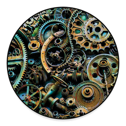 Steampunk Cogs And Gears Print Round Floor Mat