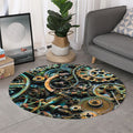 Steampunk Cogs And Gears Print Round Rug