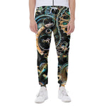 Steampunk Cogs And Gears Print Scuba Joggers