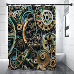 Steampunk Cogs And Gears Print Shower Curtain
