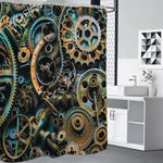 Steampunk Cogs And Gears Print Shower Curtain