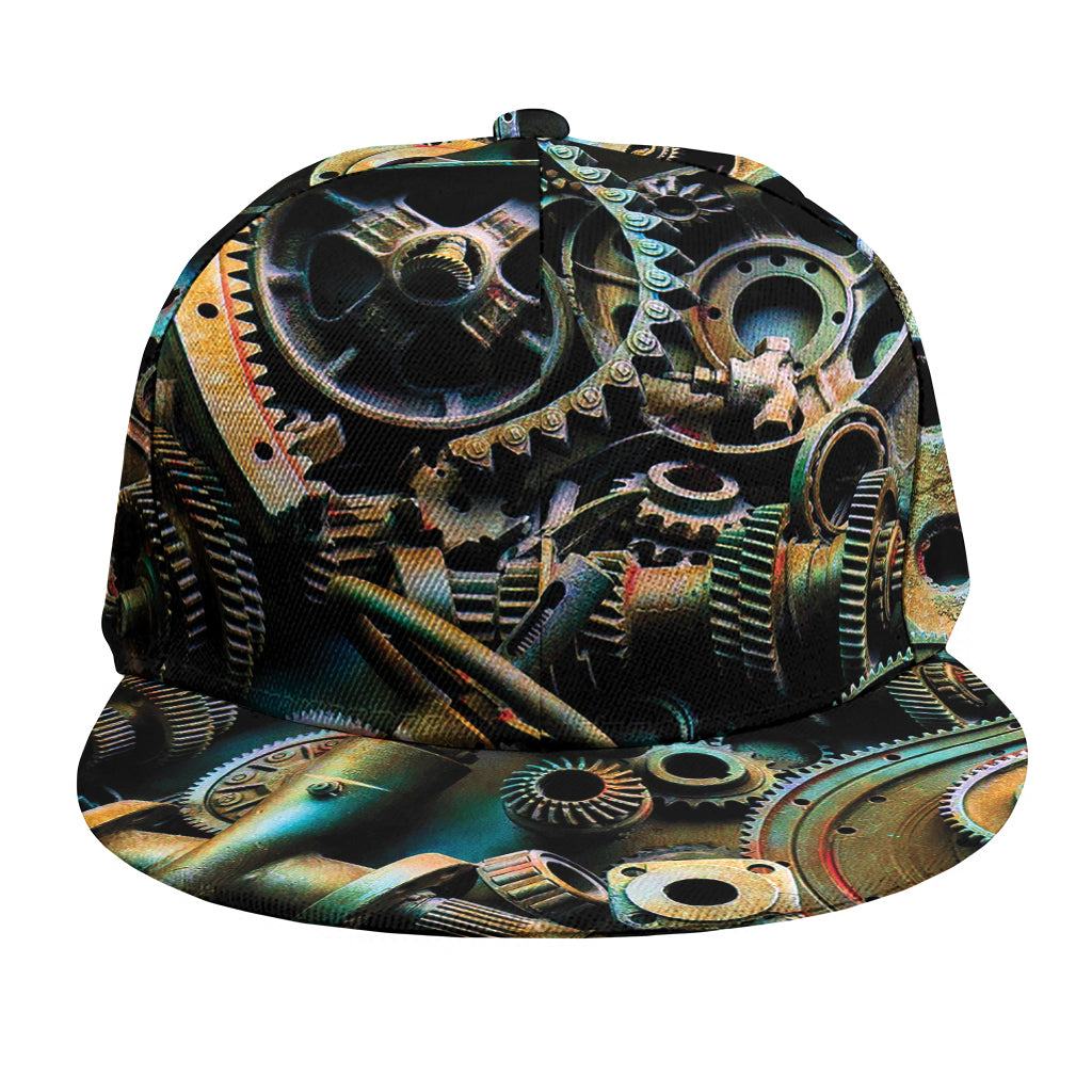 Steampunk Cogs And Gears Print Snapback Cap