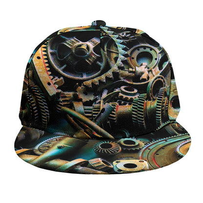 Steampunk Cogs And Gears Print Snapback Cap
