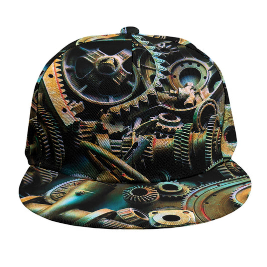 Steampunk Cogs And Gears Print Snapback Cap
