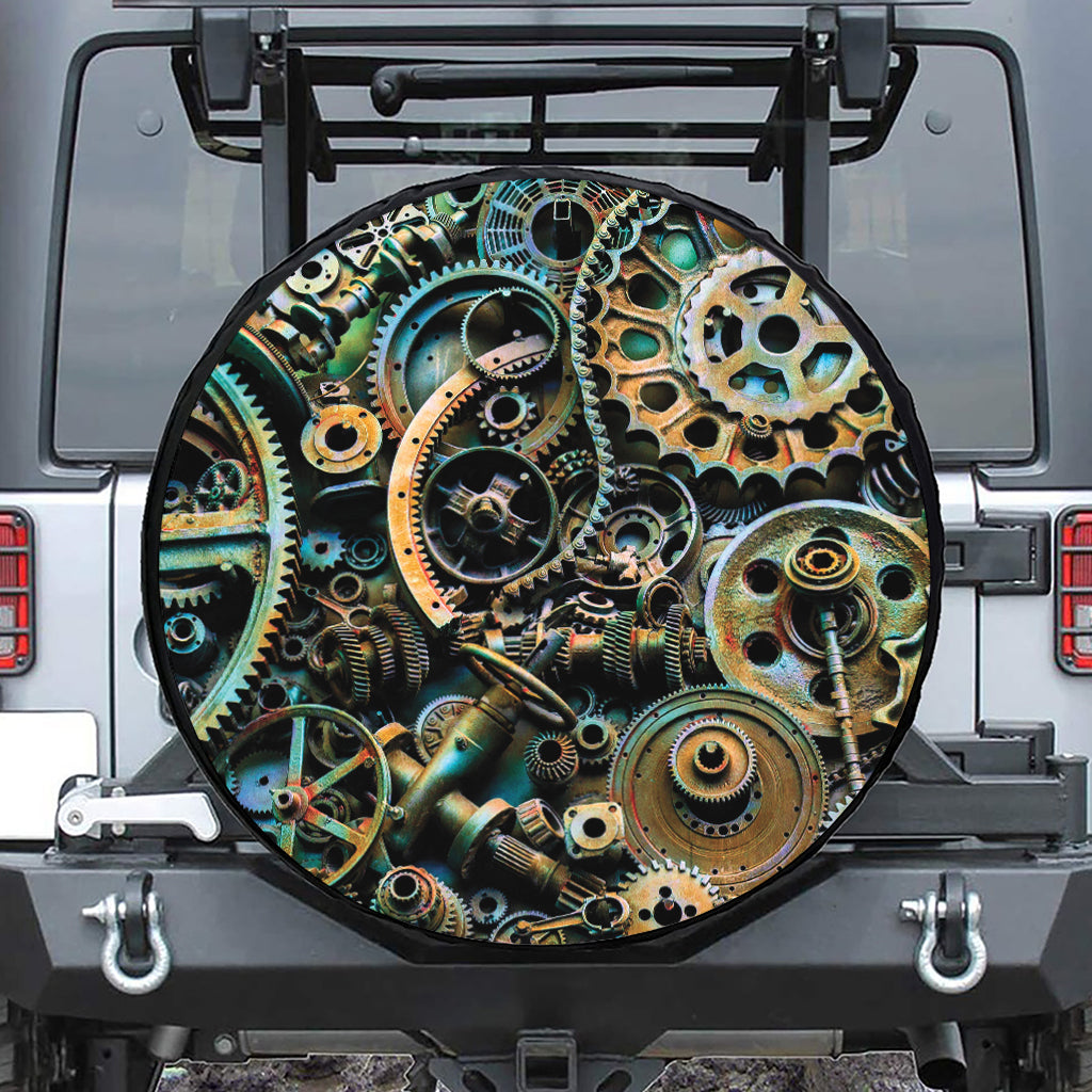Steampunk Cogs And Gears Print Tire Cover