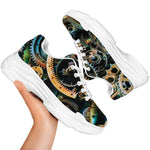 Steampunk Cogs And Gears Print White Chunky Shoes