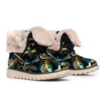 Steampunk Cogs And Gears Print Winter Boots