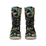 Steampunk Cogs And Gears Print Winter Boots