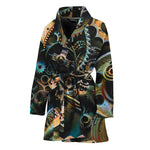Steampunk Cogs And Gears Print Women's Bathrobe