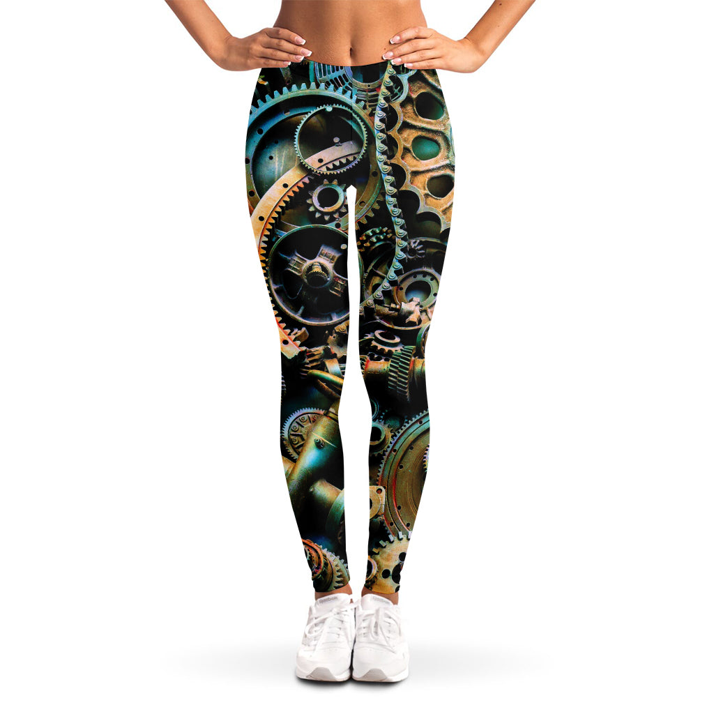 Steampunk Cogs And Gears Print Women's Leggings
