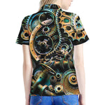 Steampunk Cogs And Gears Print Women's Polo Shirt