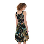 Steampunk Cogs And Gears Print Women's Sleeveless Dress
