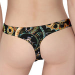 Steampunk Cogs And Gears Print Women's Thong