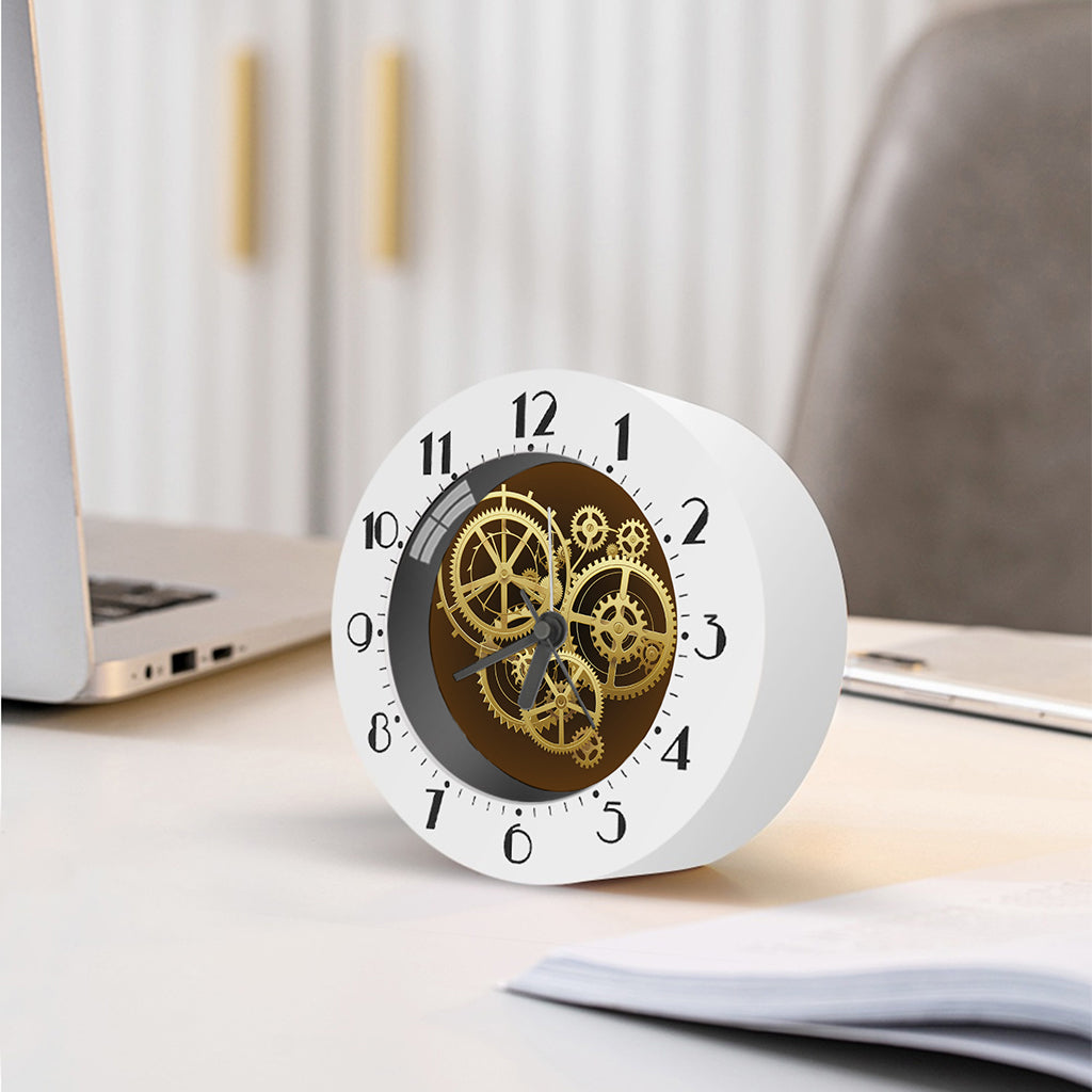 Steampunk Cogwheels Print Alarm Clock