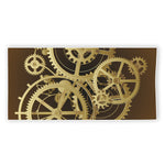 Steampunk Cogwheels Print Beach Towel