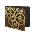 Steampunk Cogwheels Print Bifold Wallet