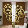 Steampunk Cogwheels Print Dimout Pencil Pleat Curtains