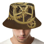 Steampunk Cogwheels Print Bucket Hat