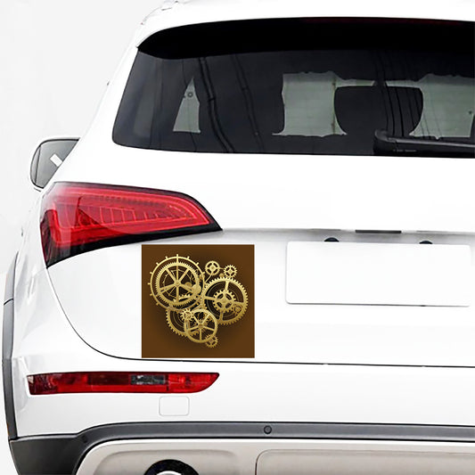 Steampunk Cogwheels Print Car Sticker