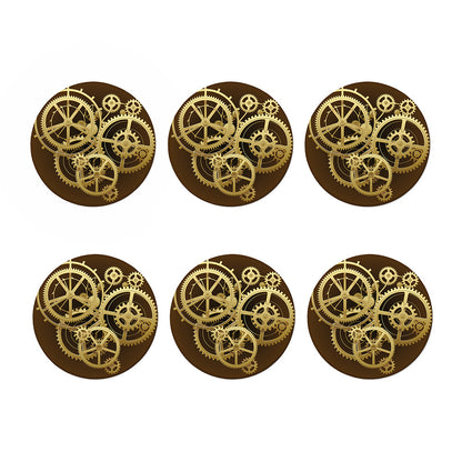 Steampunk Cogwheels Print Coaster Set
