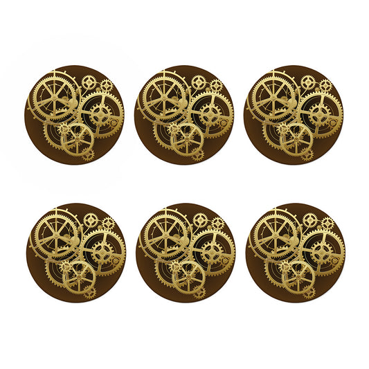 Steampunk Cogwheels Print Coaster Set