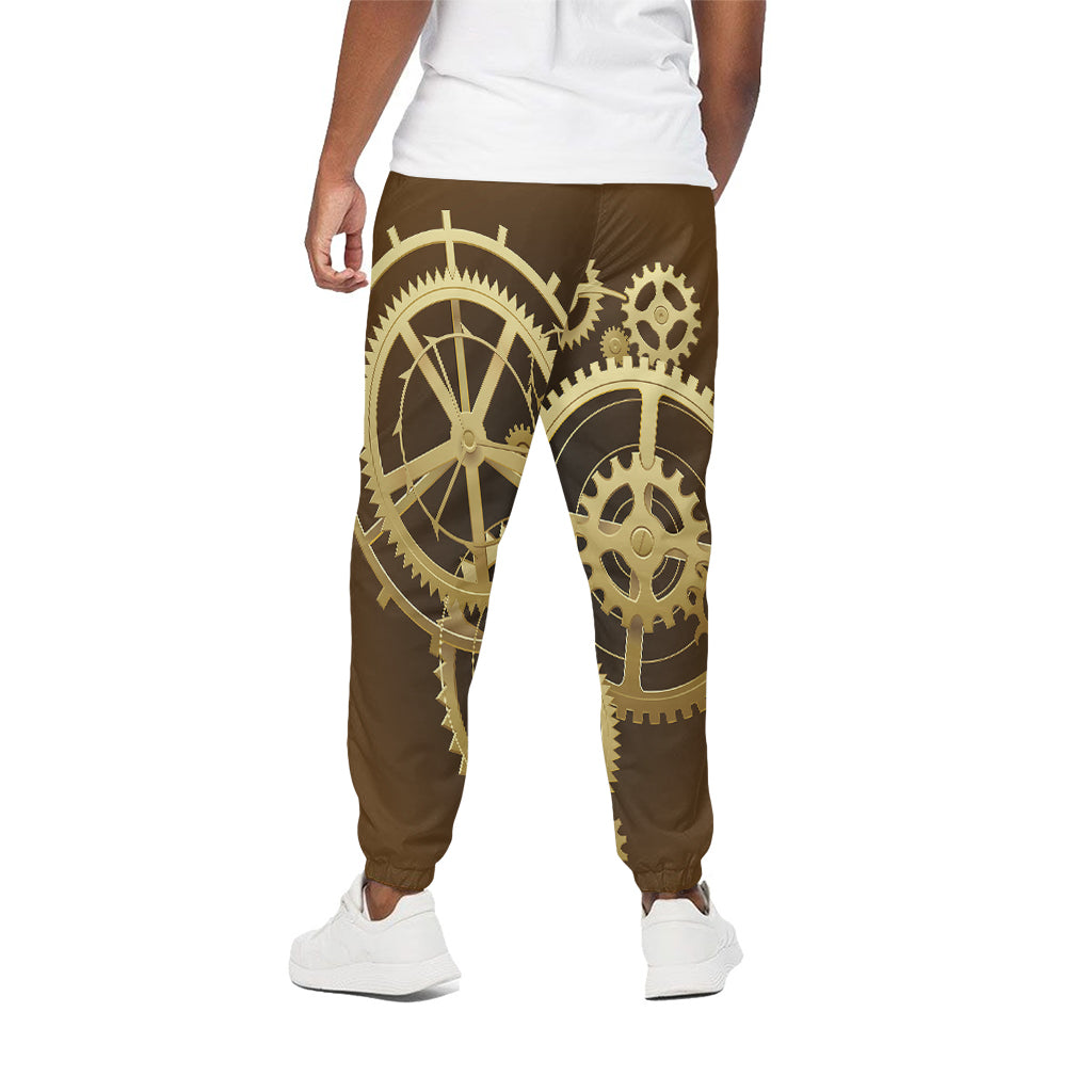 Steampunk Cogwheels Print Cotton Pants