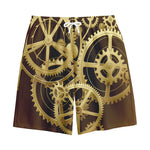 Steampunk Cogwheels Print Cotton Shorts