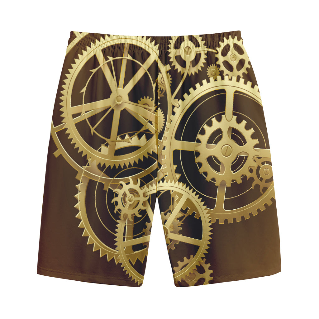 Steampunk Cogwheels Print Cotton Shorts