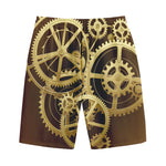 Steampunk Cogwheels Print Cotton Shorts