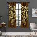 Steampunk Cogwheels Print Grommet Curtain Panels