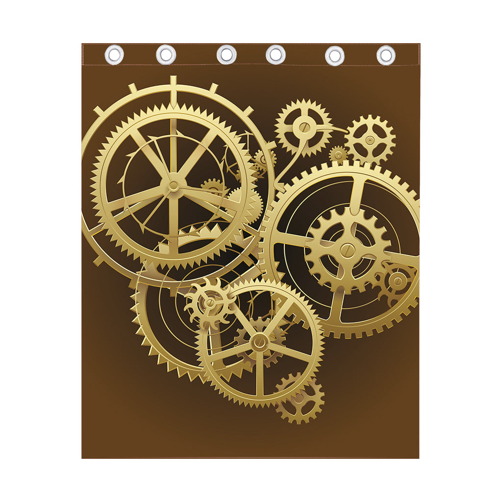 Steampunk Cogwheels Print Curtain