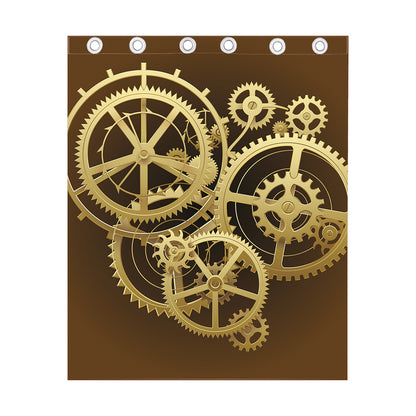 Steampunk Cogwheels Print Curtain